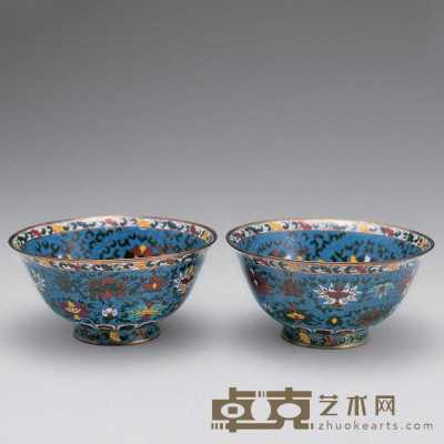 清 景泰蓝碗（二只） 15×8cm